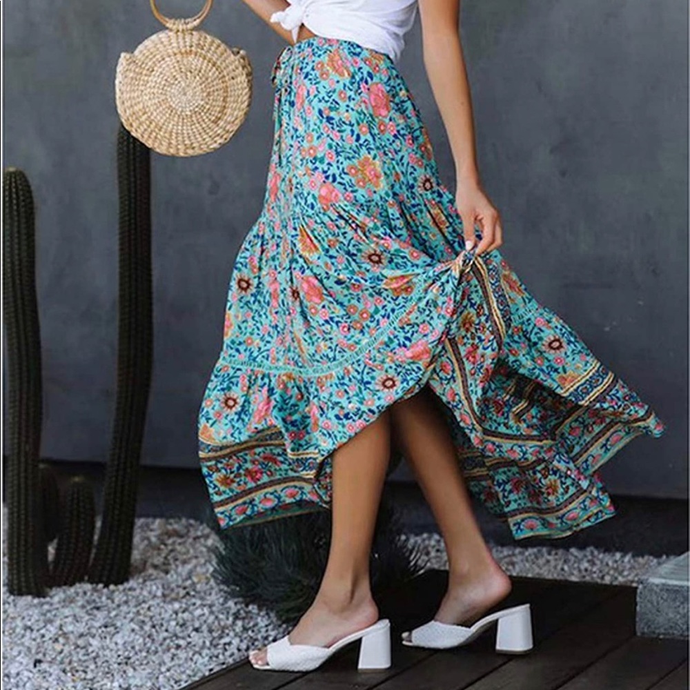 R. Vivimos Floral Maxi Skirt